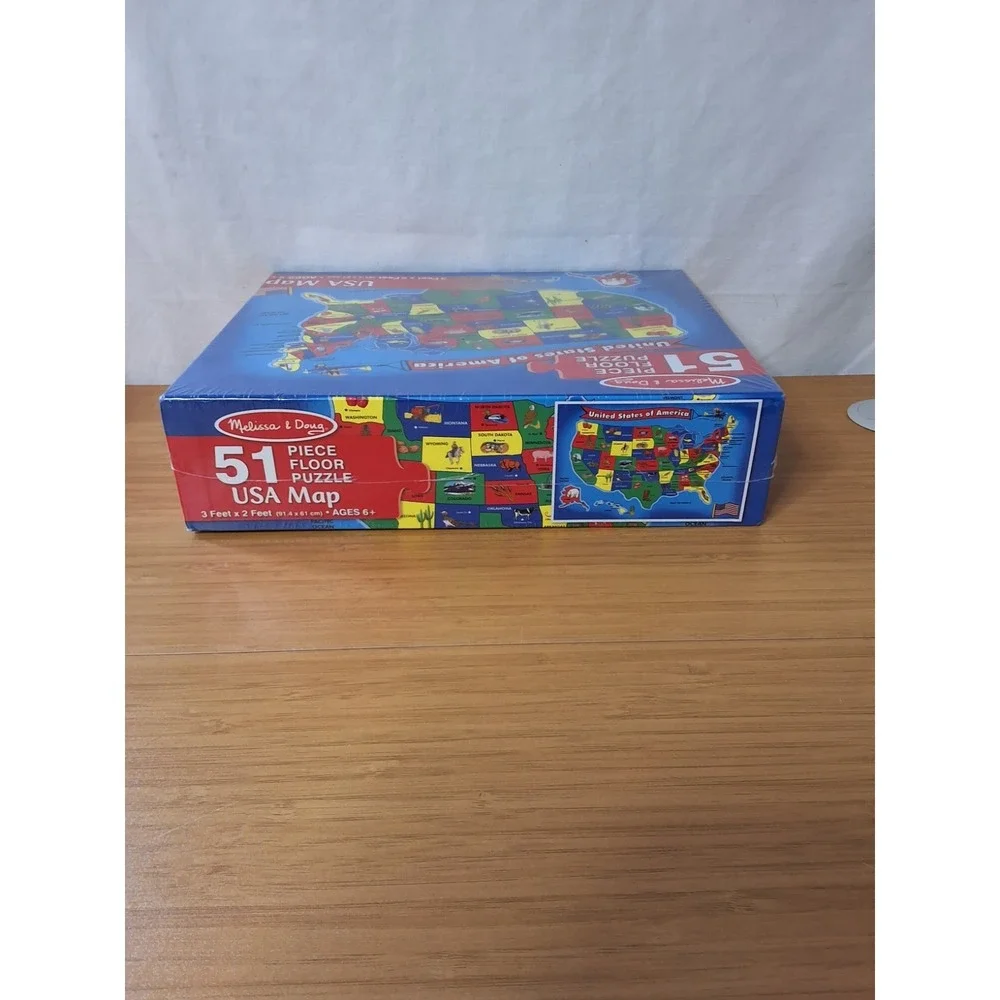 Melissa & Doug USA Map Floor Puzzle 51pcs 3' X 2' SEALED